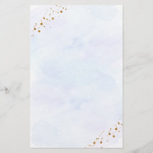 Astronaut Blue Gold Space Baby shower Bingo Game (Achterkant)