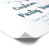 Astronaut Blue Gold Space Editable Birthday Sign Poster (Hoek)