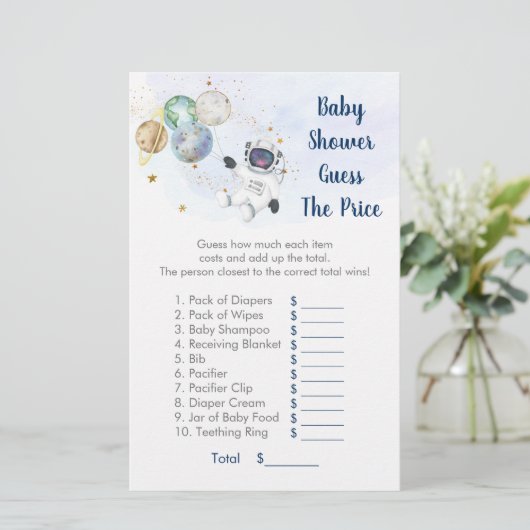 Astronaut Blue Gold Space raadt het prijsspel (Staand voorkant)