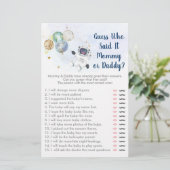 Astronaut Blue Space Raad wie zei dat het spel was (Staand voorkant)