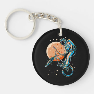 Astronaut BMX Moon Space Biker Sleutelhanger
