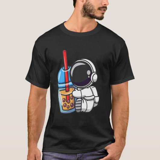 Astronaut Boba Bubble Tea T-shirt (Voorkant)