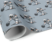 Astronaut Bowling Cadeaupapier (Rol Hoek)