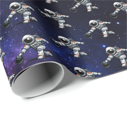 Astronaut Bowling Cadeaupapier (Rol Hoek)