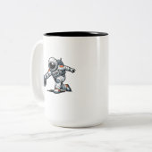Astronaut Bowling Tweekleurige Koffiemok (Voorkant links)