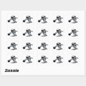 Astronaut Bowling Vierkante Sticker (Vel)