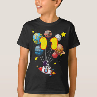 Astronaut Boy 11th Birthday Gift 11 Years Old Kind T-shirt