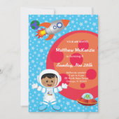 Astronaut boy Birthday-thema Kaart (Voorkant)