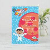 Astronaut boy Birthday-thema Kaart (Staand voorkant)