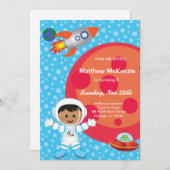 Astronaut boy Birthday-thema Kaart (Voorkant / Achterkant)