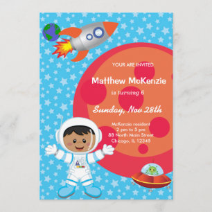 Astronaut boy Birthday-thema Kaart