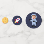 Astronaut Boy Foto Verjaardag Outer Space Planeten Confetti (Voorkanten)