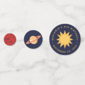 Astronaut Boy Foto Verjaardag Outer Space Planeten Confetti (Achterkanten)