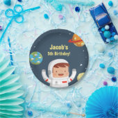 Astronaut Boy Galaxy Space Birthday Party Supply Papieren Bordje (Feest)