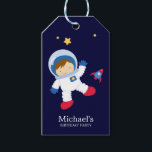 Astronaut Boy Kids Birthday Party Cadeaulabel<br><div class="desc">Koel de ruimte uit en de wetenschap noemde kinderen verjaardagsgeschenk en gunstlabels.</div>