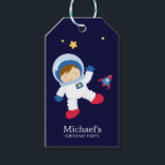 Astronaut Boy Kids Birthday Party Cadeaulabel<br><div class="desc">Koel de ruimte uit en de wetenschap noemde kinderen verjaardagsgeschenk en gunstlabels.</div>