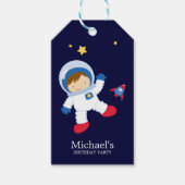 Astronaut Boy Kids Birthday Party Cadeaulabel (Voorkant)