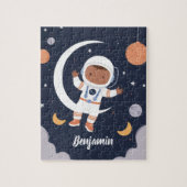 Astronaut Boy Outer Space Gepersonaliseerde Kinder Legpuzzel (Verticaal)