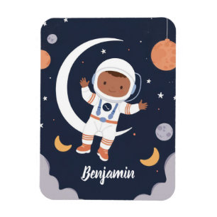 Astronaut Boy Outer Space Gepersonaliseerde Kinder Magneet
