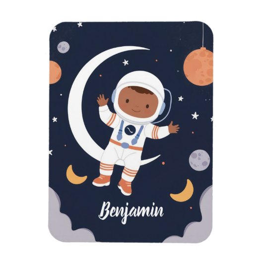 Astronaut Boy Outer Space Gepersonaliseerde Kinder Magneet (Verticaal)