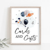 Astronaut Boy Sign. kaarten en Gifts Space Party Poster