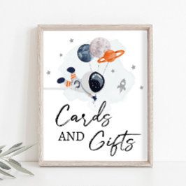 Astronaut Boy Sign. kaarten en Gifts Space Party Poster