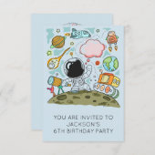 Astronaut Boy's Birthday Party Theme Kaart (Voorkant / Achterkant)