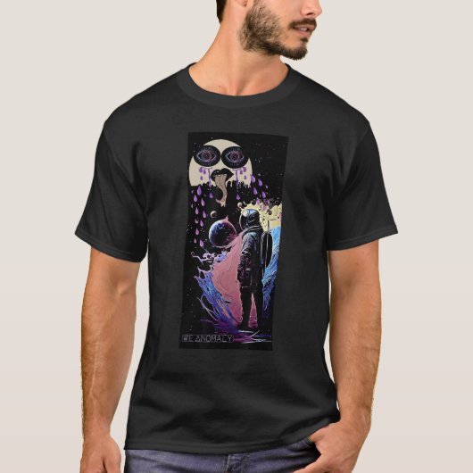 Astronaut Breaking Up With Crying Moon Trippy Grap T-shirt (Voorkant)