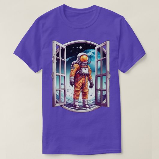 Astronaut buiten het Galaxy-venster T-shirt (Design voorkant)