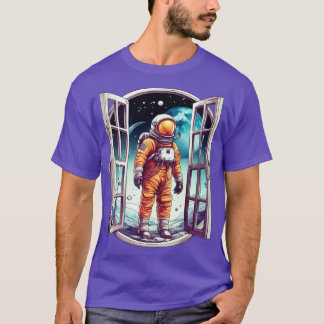 Astronaut buiten het Galaxy-venster T-shirt