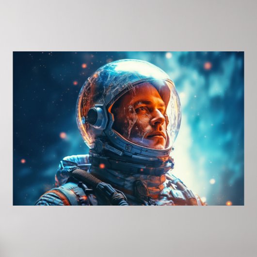 Astronaut Buitenaardse Dimensie Fantastisch Kosmis Poster (Voorkant)