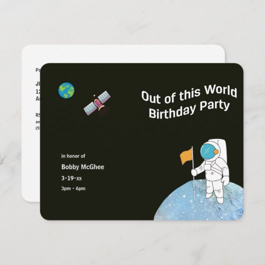Astronaut Buitengewone Verjaardagsfeestje Kaart (Voorkant / Achterkant)