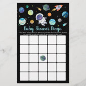 Astronaut Buitengheids Baby shower Bingo Game (Voorkant)