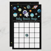 Astronaut Buitengheids Baby shower Bingo Game (Voorkant / Achterkant)