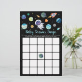 Astronaut Buitengheids Baby shower Bingo Game (Staand voorkant)