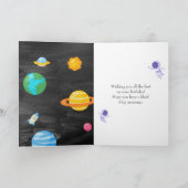 Astronaut Buitenruimte 2e verjaardag Kaart (Binnen)