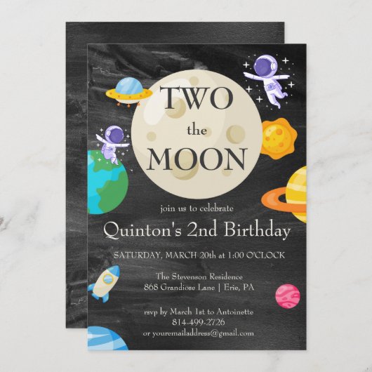 Astronaut Buitenruimte 2e verjaardag Kaart (Voorkant / Achterkant)