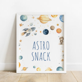 Astronaut Buitenruimte Astro Snacks Verjaardag Poster