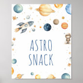 Astronaut Buitenruimte Astro Snacks Verjaardag Poster (Voorkant)