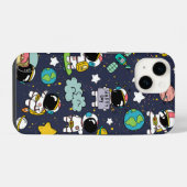 Astronaut Buitenruimte Cartoon iPhone Hoesje (Achterkant horizontaal)