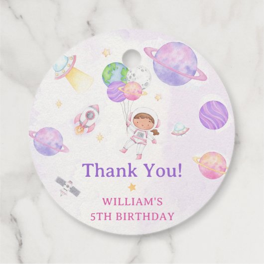 Astronaut Buitenruimte Dag Dank u Bedankjes Labels (Achterkant)