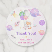 Astronaut Buitenruimte Dag Dank u Bedankjes Labels (Achterkant)