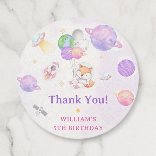 Astronaut Buitenruimte Dag Dank u Bedankjes Labels (Achterkant)