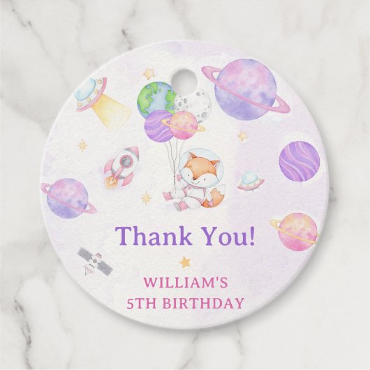 Astronaut Buitenruimte Dag Dank u Bedankjes Labels (Voorkant)