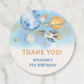 Astronaut Buitenruimte Dag Dank u Bedankjes Labels (Achterkant)