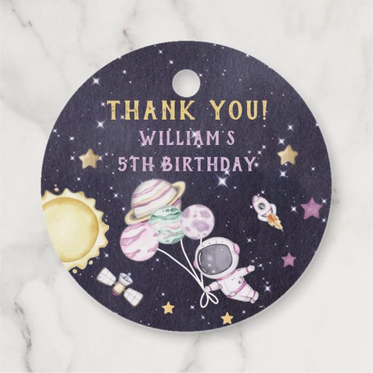 Astronaut Buitenruimte Dag Dank u Bedankjes Labels (Achterkant)