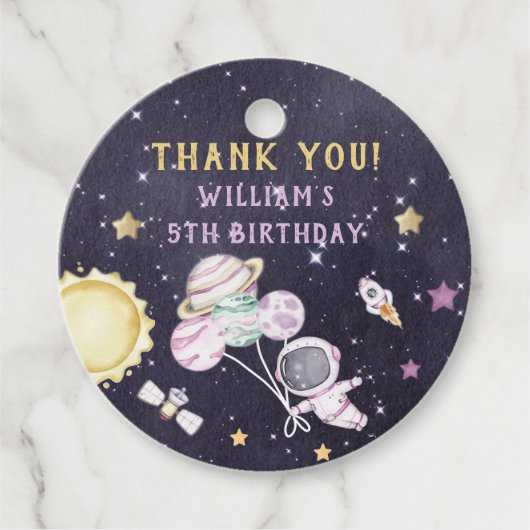 Astronaut Buitenruimte Dag Dank u Bedankjes Labels (Voorkant)