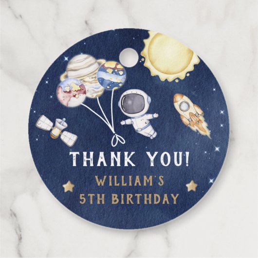 Astronaut Buitenruimte Dag Dank u Bedankjes Labels (Achterkant)