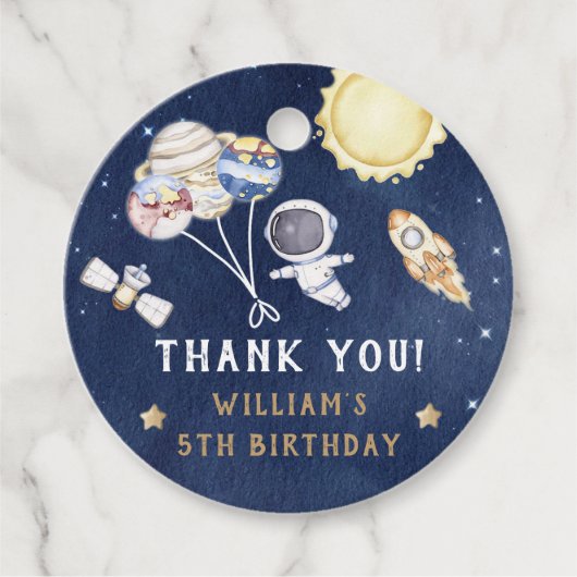 Astronaut Buitenruimte Dag Dank u Bedankjes Labels (Voorkant)