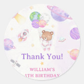 Astronaut Buitenruimte Dag Dank u Ronde Sticker (Voorkant)